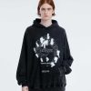 abstract shadow hoodie washed print   youthful urban style 7784