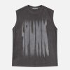 blurring design print vest   edgy streetwear essential 2271