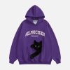 chic cat towel embroidery hoodie   youthful urban style 2552