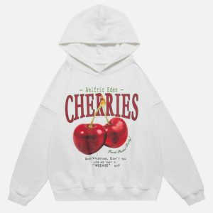 chic cherries hoodie   youthful & trendy streetwear 6268