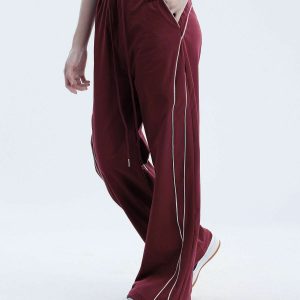 chic contrast topstitch sweatpants   urban y2k vibe 1205