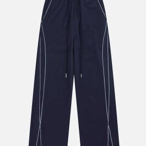 chic contrast topstitch sweatpants   urban y2k vibe 2010