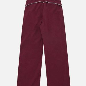 chic contrast topstitch sweatpants   urban y2k vibe 2448