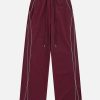 chic contrast topstitch sweatpants   urban y2k vibe 4391