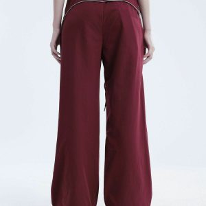 chic contrast topstitch sweatpants   urban y2k vibe 5752