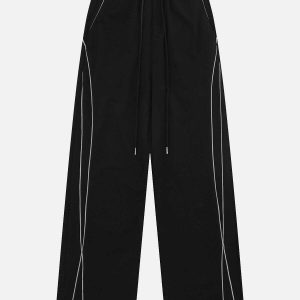 chic contrast topstitch sweatpants   urban y2k vibe 6173