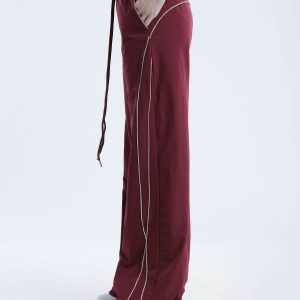 chic contrast topstitch sweatpants   urban y2k vibe 6723