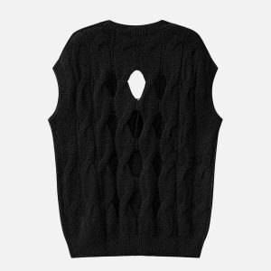 chic cut out twist rope vest youthful streetwear appeal 4114