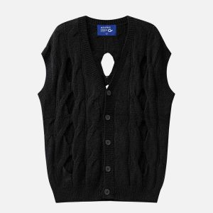 chic cut out twist rope vest youthful streetwear appeal 7293