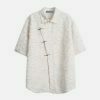 chic diagonal placket shirt with tassels youthful edge 2009