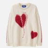 chic flocking heart sweater   youthful urban appeal 7337