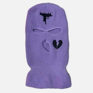 chic heart embroidered ski balaclava y2k streetwear gem 3631