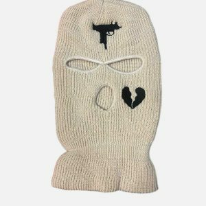 chic heart embroidered ski balaclava y2k streetwear gem 7675