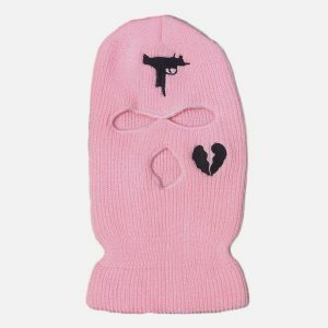 chic heart embroidered ski balaclava y2k streetwear gem 8174