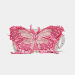 chic tassel denim butterfly bag   youthful street flair 1978