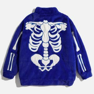 city of love skull fleece coat 5811