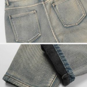 contrast embroidered jeans youthful thread wash detail 1708