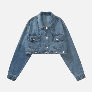 custom patchwork denim jacket detachable design 1514