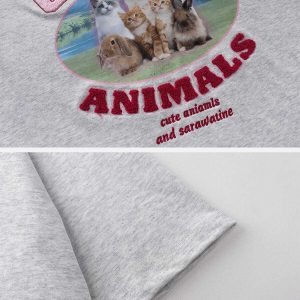 cute & youthful animal graphic tee perfect streetwear 7160