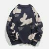 cute rabbit sweater quirky & youthful streetwear 5500