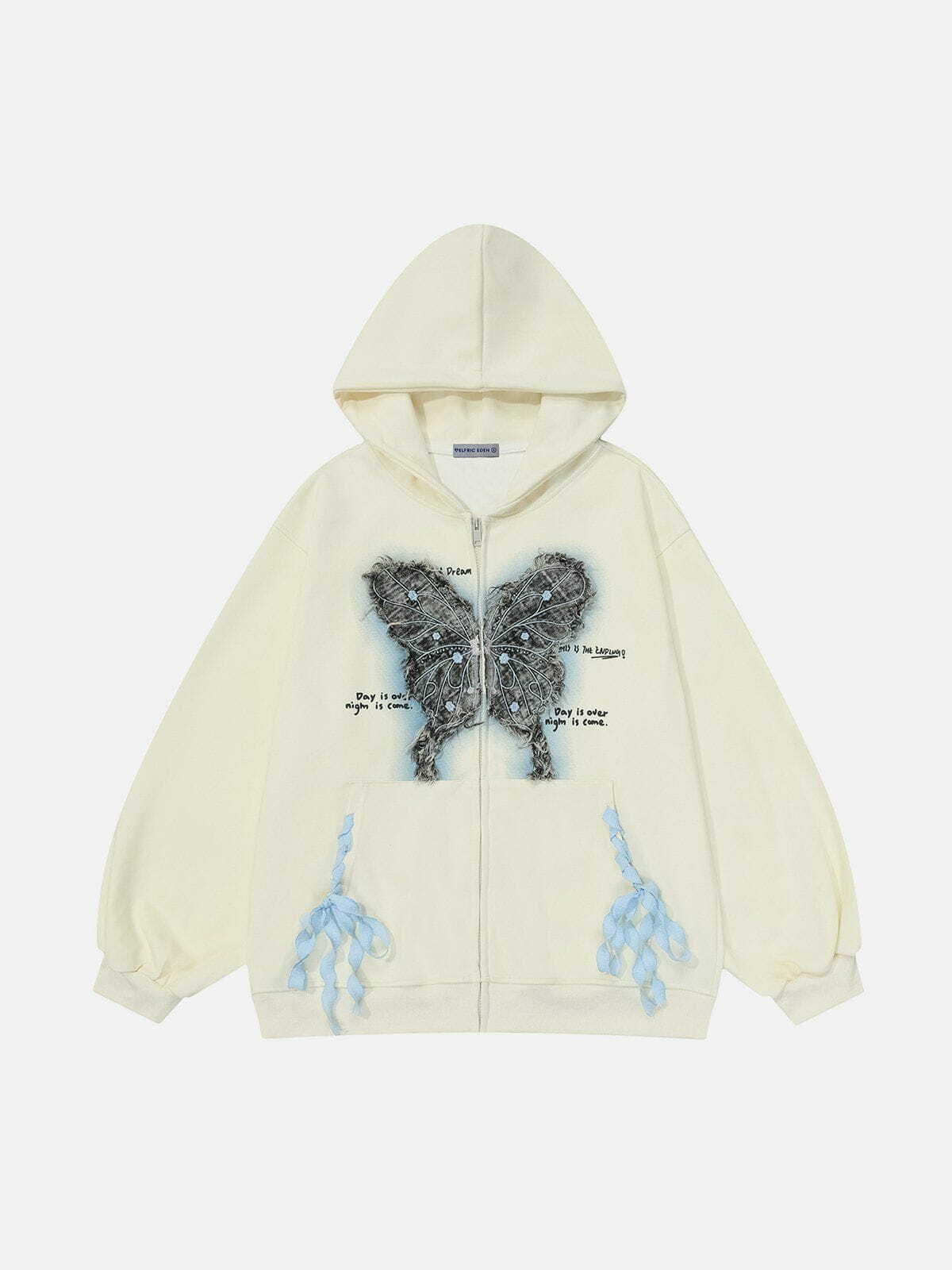 denim butterfly hoodie youthful & chic streetwear staple 2053