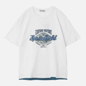 diamond graphic tee with bold lettering   youthful style 5388