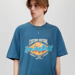 diamond graphic tee with bold lettering   youthful style 5895