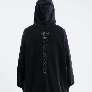 distressed skeleton hoodie edgy & youthful streetwear 3564