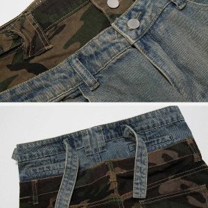 dual layer camo jeans innovative fake two design 4250