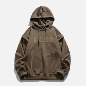 dual layer hoodie with fake two design   urban innovation 6933