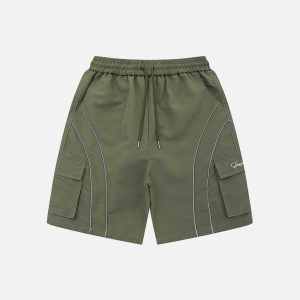 dynamic arc reflective shorts   urban nighttime chic 2052