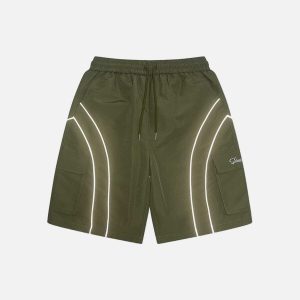 dynamic arc reflective shorts   urban nighttime chic 2166