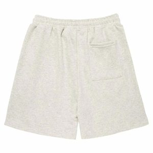 dynamic checkerboard spliced shorts   youthful streetwear 1834