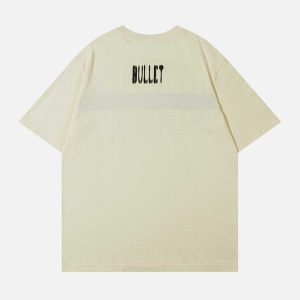 dynamic cut bullet print tee   youthful urban style 7912