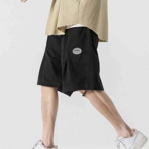 dynamic drawstring label shorts   youthful urban appeal 4281