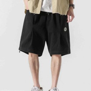 dynamic drawstring label shorts   youthful urban appeal 6850