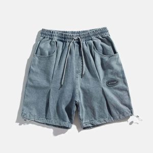 dynamic drawstring label shorts   youthful urban appeal 8901