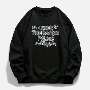 dynamic lightning letter sweatshirt   youthful urban vibe 5601