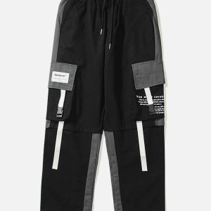 dynamic multi pocket joggers patchwork urban appeal 7177