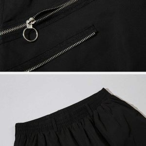 dynamic multizip shorts   youthful urban streetwear 2505