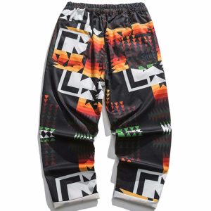 dynamic pattern full print pants   streetwear icon 2144