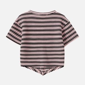 dynamic rubber stamp stripe tee   youthful urban style 6450