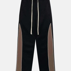 dynamic side contrast sweatpants urban & youthful style 2094