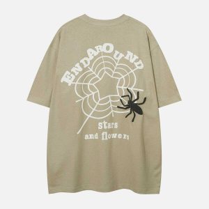 dynamic spider foam print tee   youthful urban style 1757