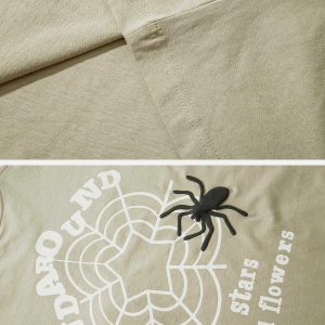 dynamic spider foam print tee   youthful urban style 8790