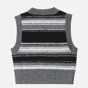 dynamic stripe jacquard sweater vest 3318