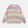 dynamic striped gradient sweater   youthful urban appeal 1124