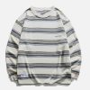 dynamic striped panel sweatshirt   simple yet trendy 6115