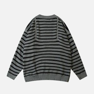 dynamic striped zipper sweater youthful urban appeal 5776