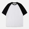 dynamic waffle stitch contrast tee   youthful urban style 1819